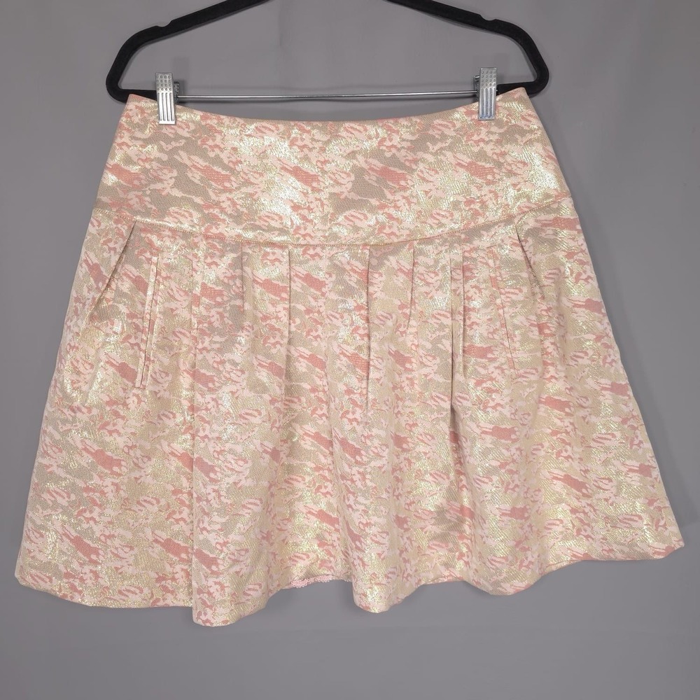 Anthropologie MOULINETTE SOEURS New Skirt Size 12 Metallic Sugarplum Brocade‎ - Picture 4 of 14